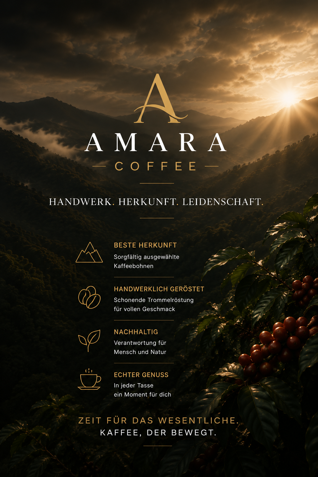 AMARA Coffee Espresso India Dark – 100% Robusta Espresso Bohnen 500g
