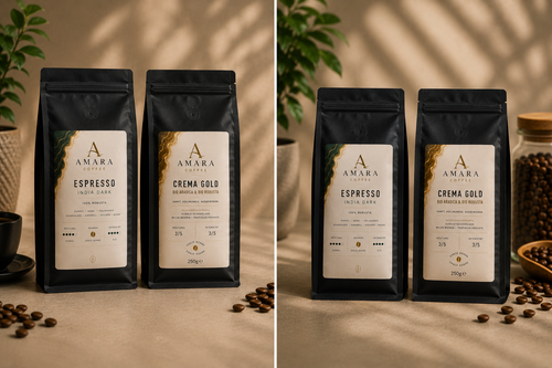 AMARA Taste Selection – Bio-Kaffee Probier-Set | Dark India & Crema Gold