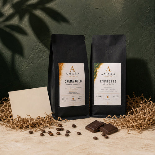 AMARA Gift Selection – Bio-Kaffee Geschenkset | Crema Gold & India Dark